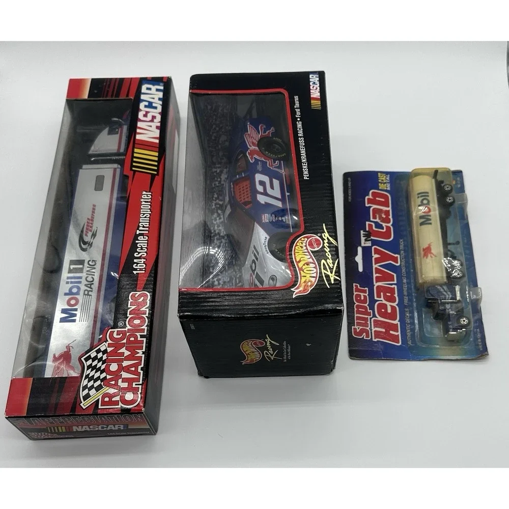 MOBIL 1 NASCAR DIECAST LOT HOT WHEELS #12 CAR RACING CHAMPIONS TRANSPORTER TRUCK